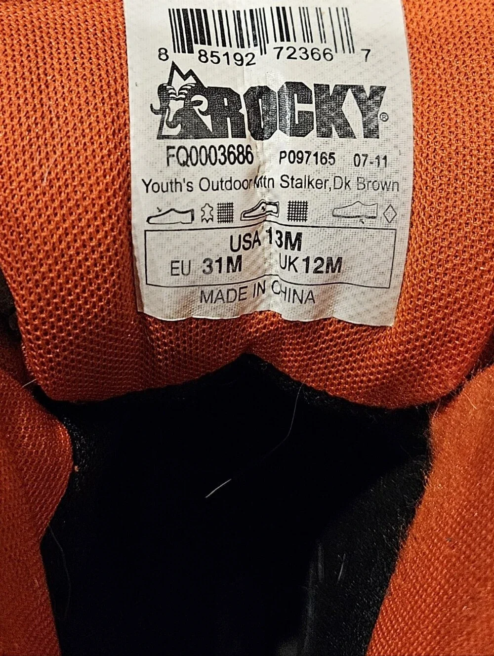 Rocky Kids Camo Waterproof Boots with Orange Lining